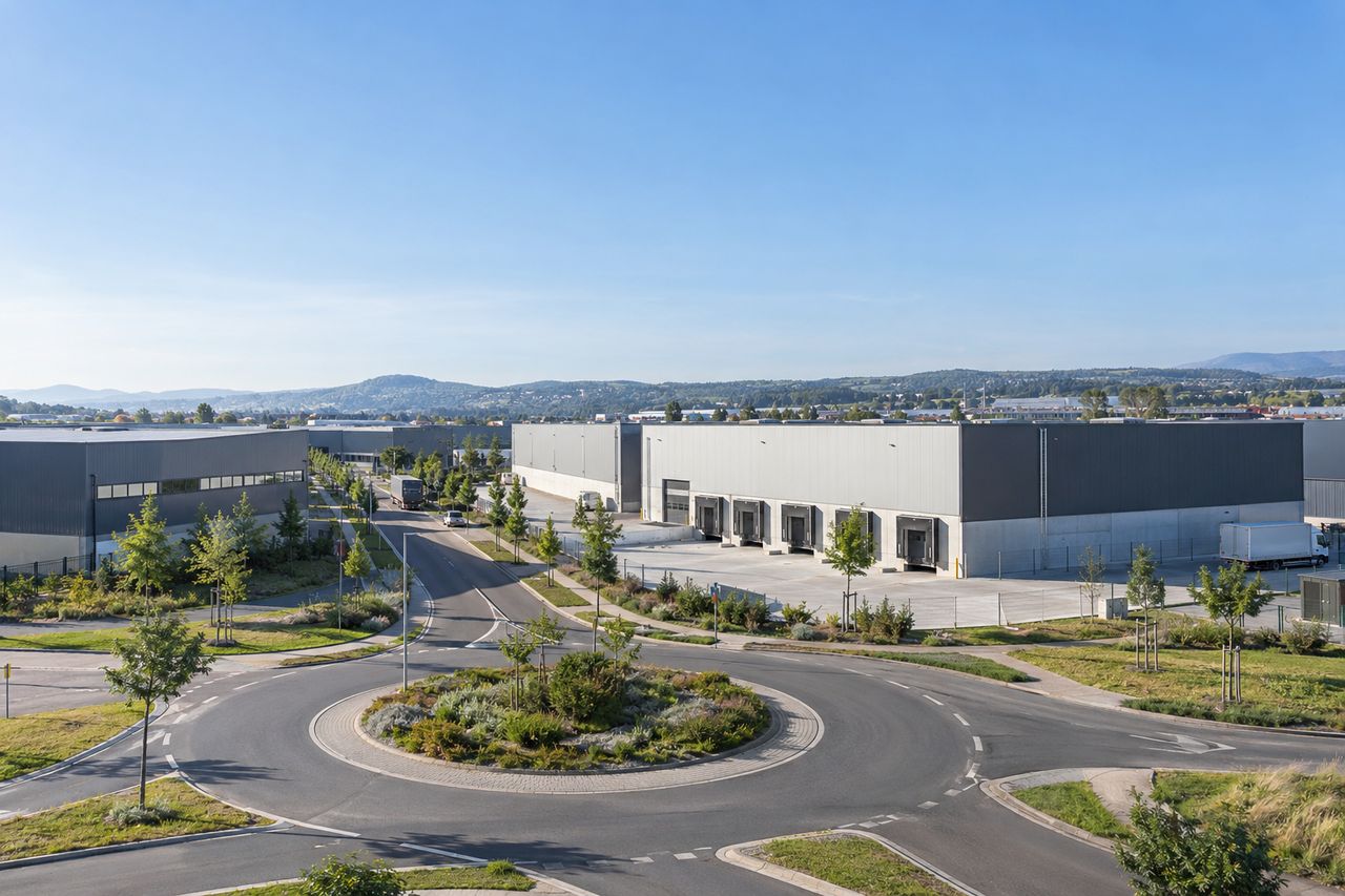 Polígono industrial en las afueras de la ciudad